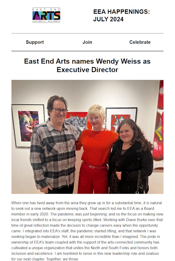 East End Arts - July Newsletter